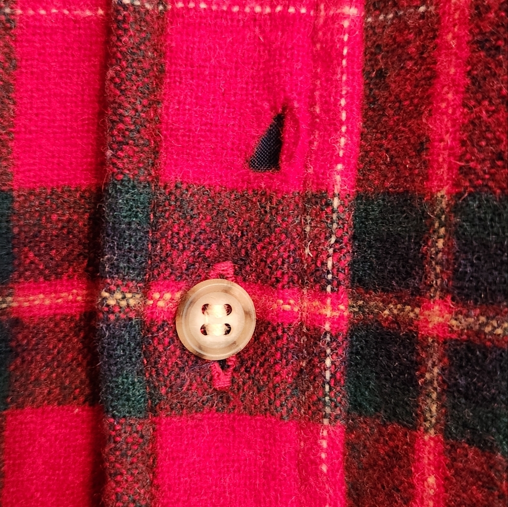 Pendleton Red And Black 100% Wool Button Down Shi… - image 5